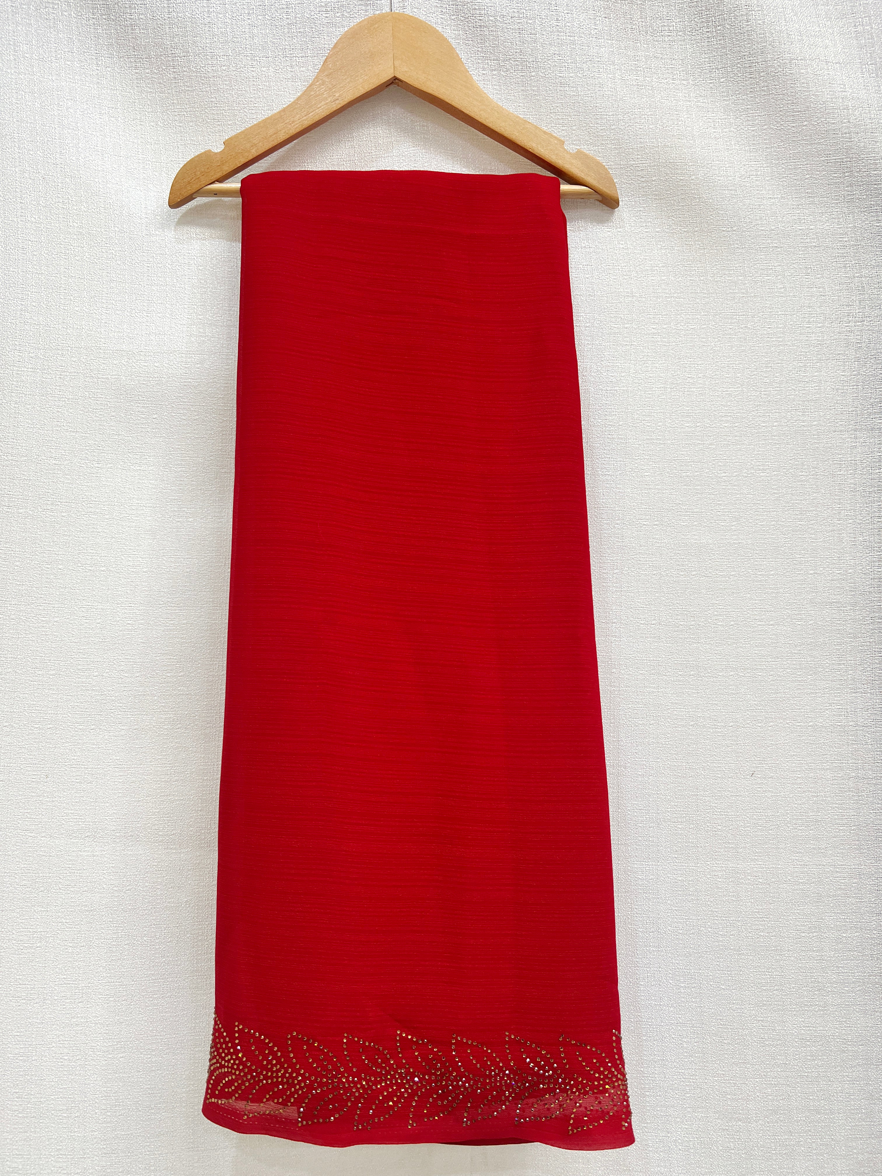 Golden Border Red Saree